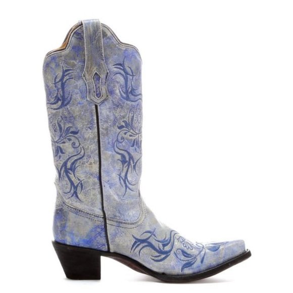 Corral Shoes - Corral Fluorescent Blue Tribal Embroidery Boot - R1199